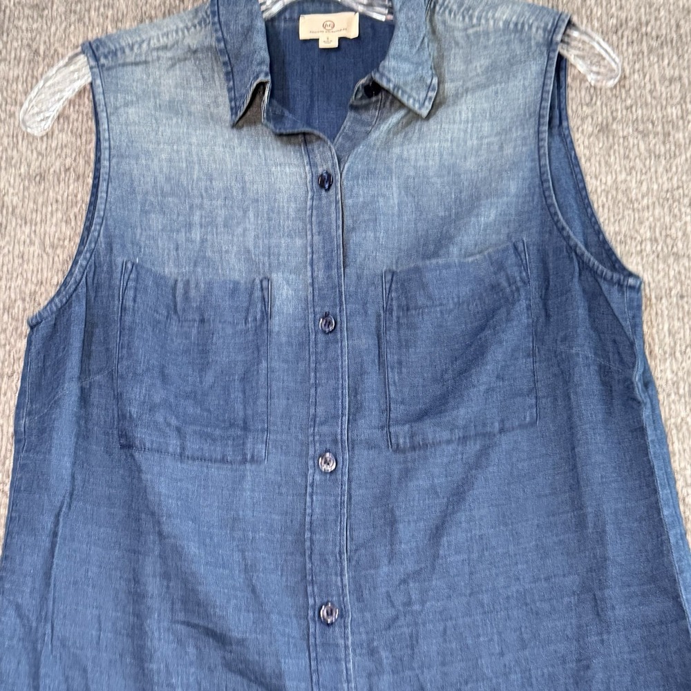 AG Goldschmied Women's SZ S‎ Ombré Chambray Denim Sleeveless Top NWOT - Picture 2 of 6